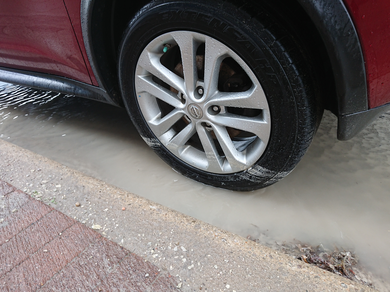 It rained a little bit.